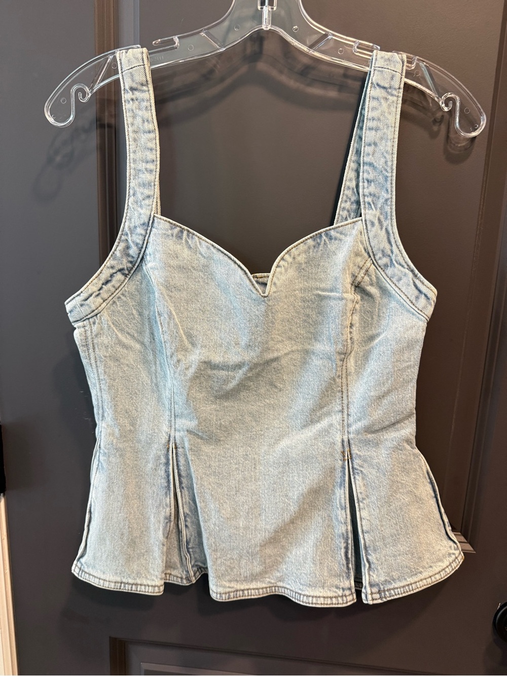 Steve Madden Light Blue Denim Sweetheart Tank